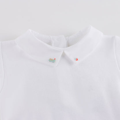 婴儿白色棉连体衣