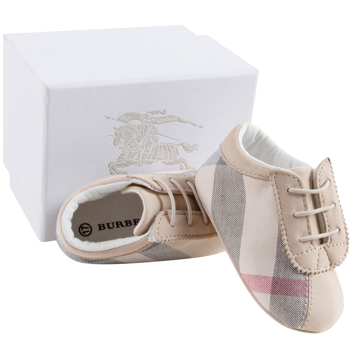 Baby Boys&Baby Girls Beige Check Pre-Walker Shoes