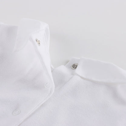 婴儿白色棉连体衣