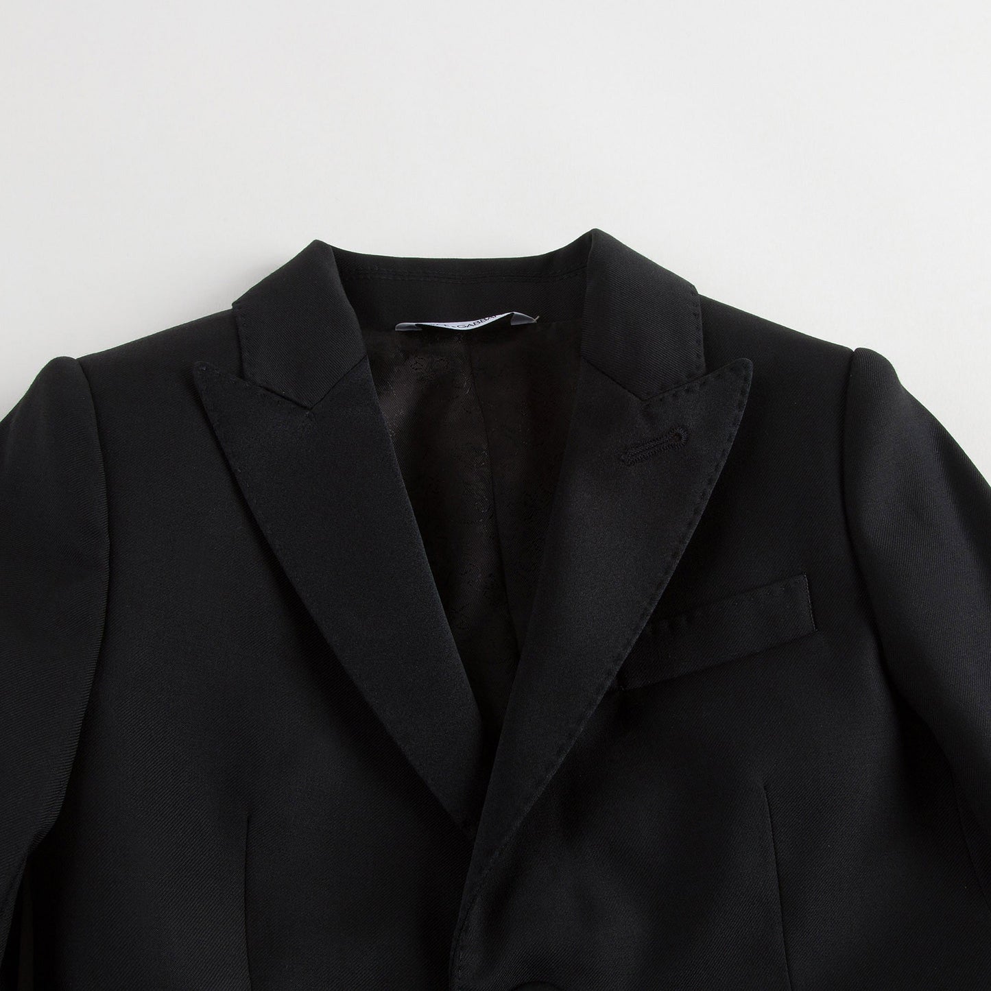 Boys Black Wool & Silk Suits