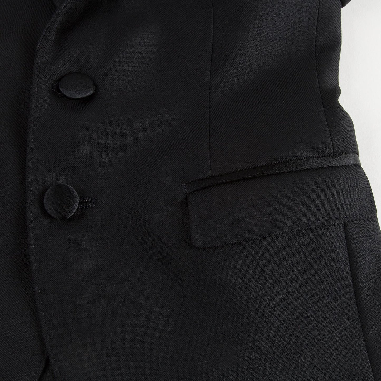 Boys Black Wool & Silk Suits