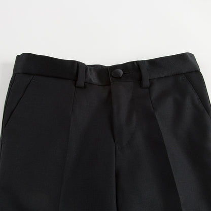 Boys Black Wool & Silk Suits