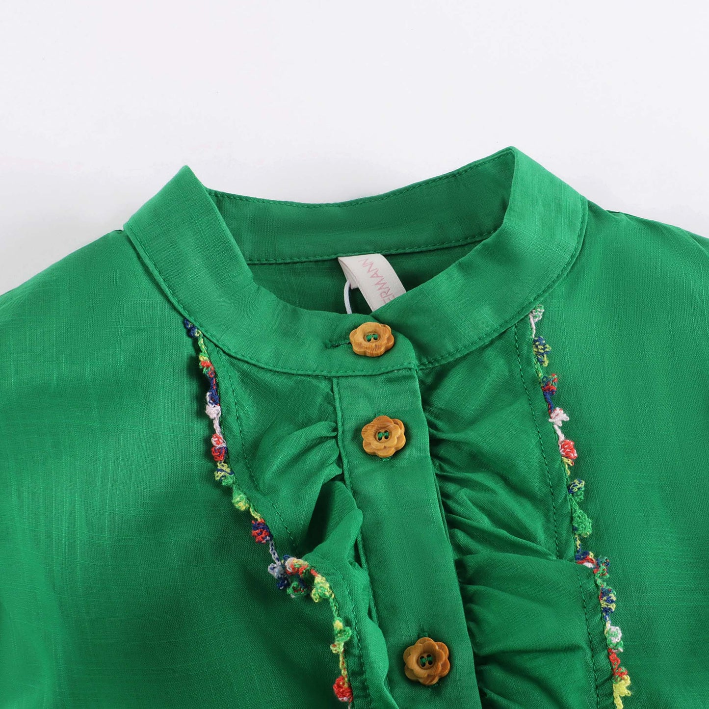 女童绿色棉连体裤