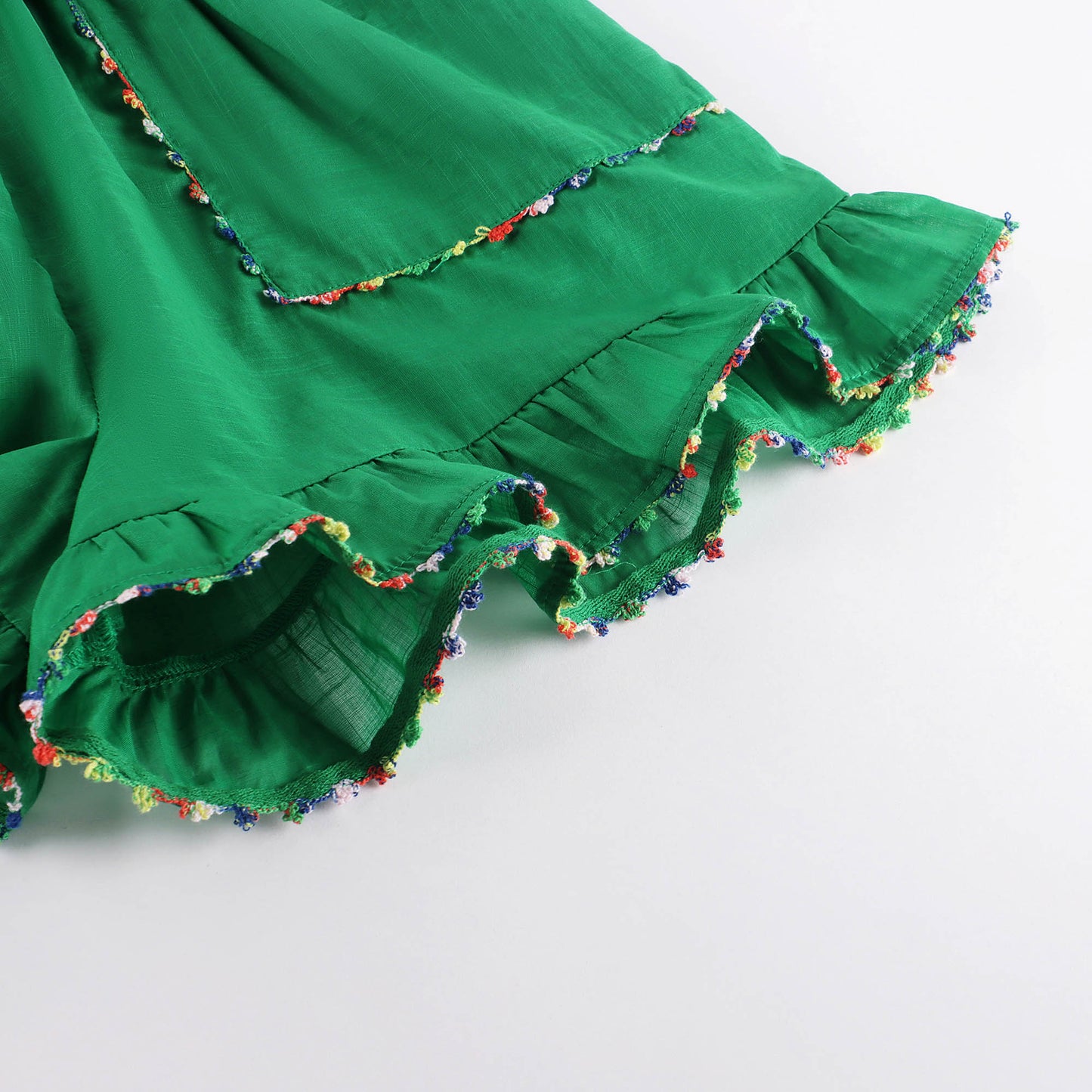 女童绿色棉连体裤