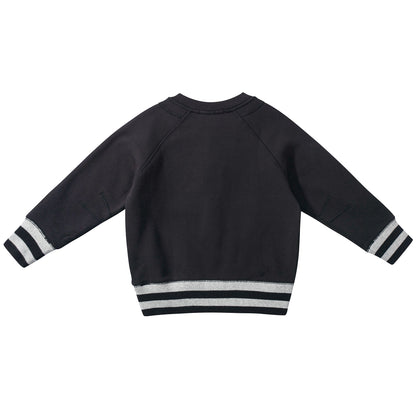 Baby &  Girls  Black  Cotton   Swerteshirt