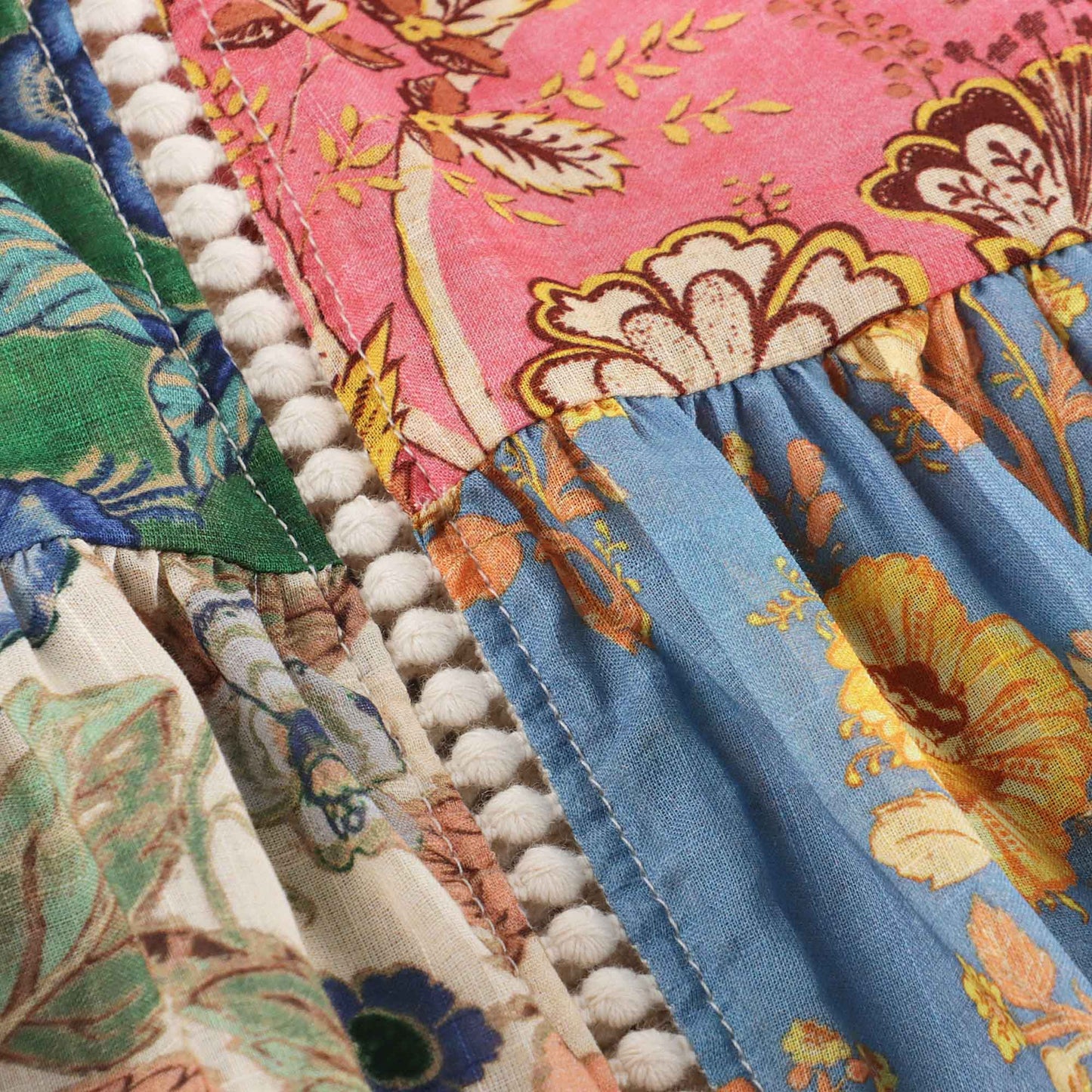 女童彩色花朵棉连衣裙