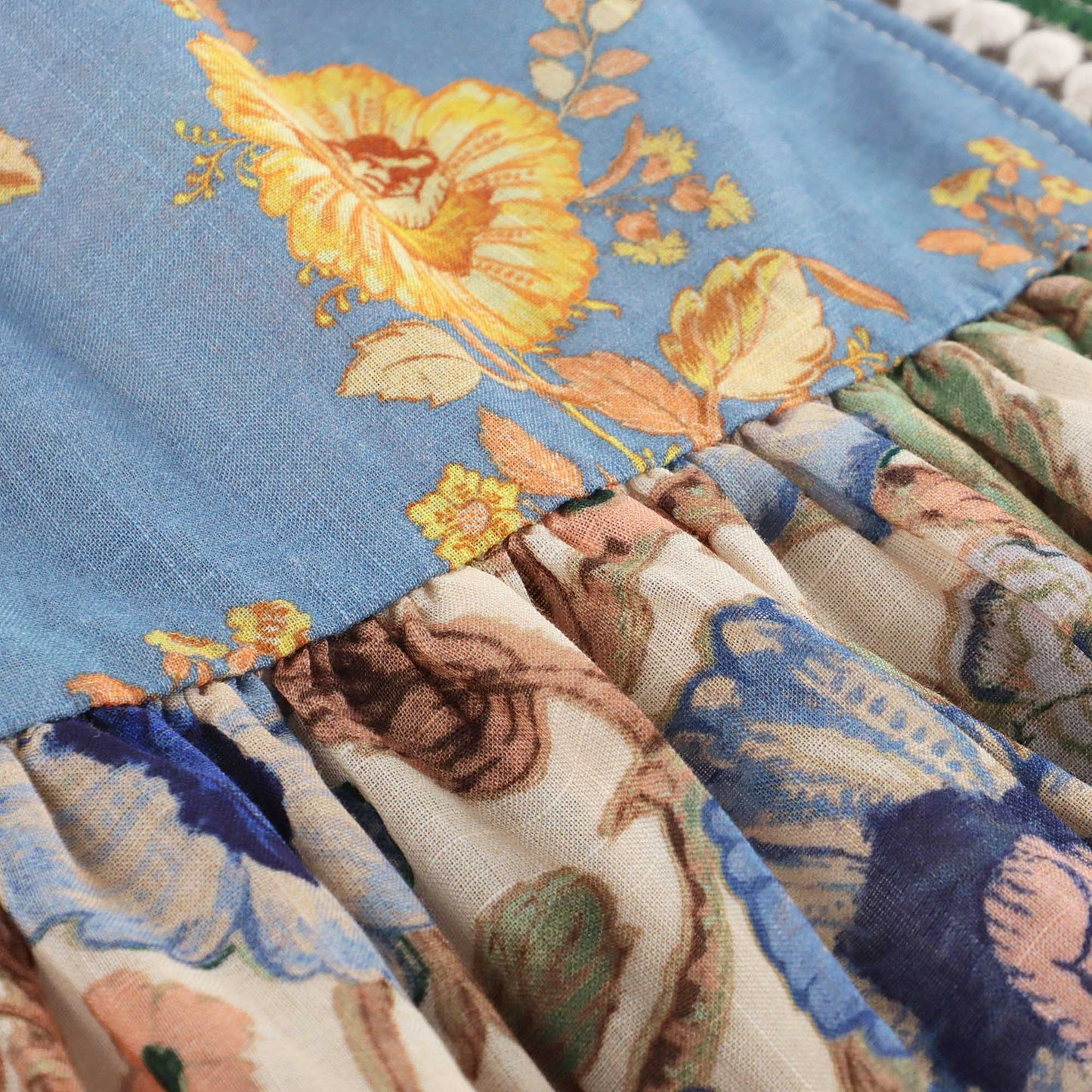 女童彩色花朵棉连衣裙