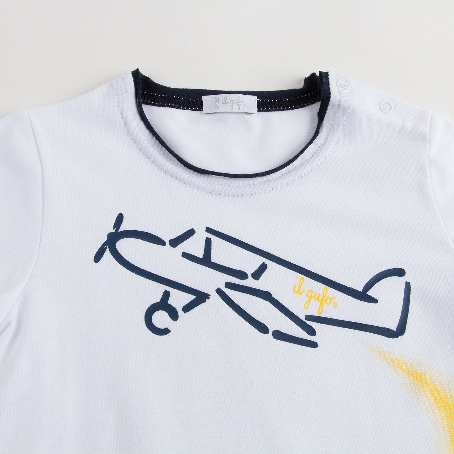 Baby Boys White T-Shirt And Dark Blue Shorts