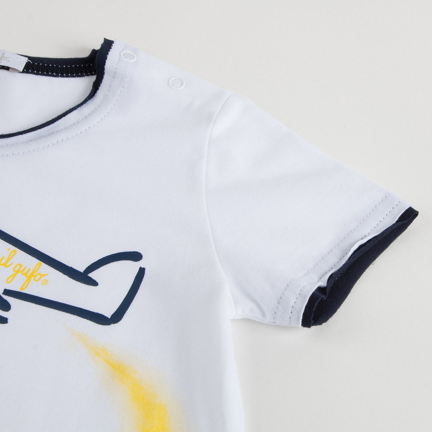 Baby Boys White T-Shirt And Dark Blue Shorts