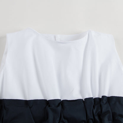 Girls White Dress With Black Bow