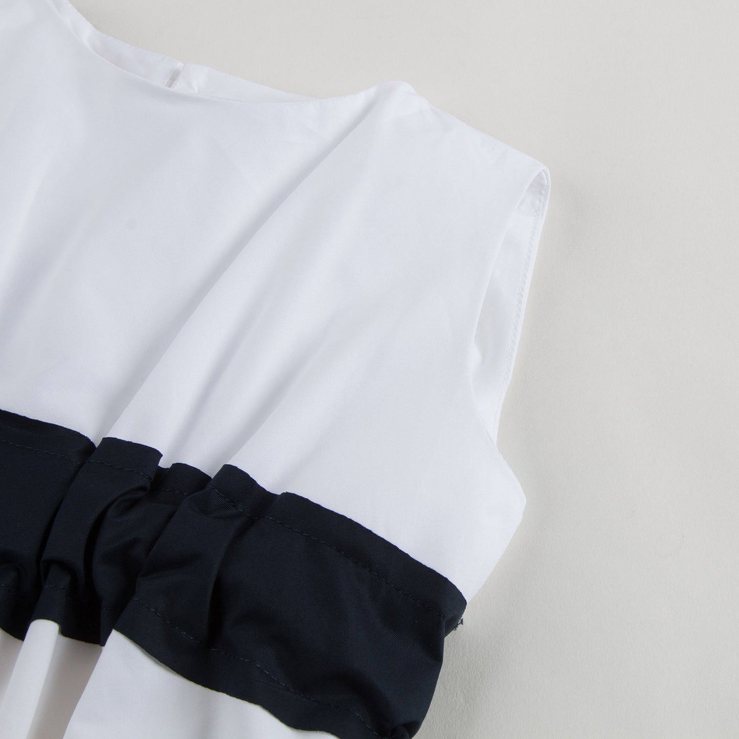 Girls White Dress With Black Bow