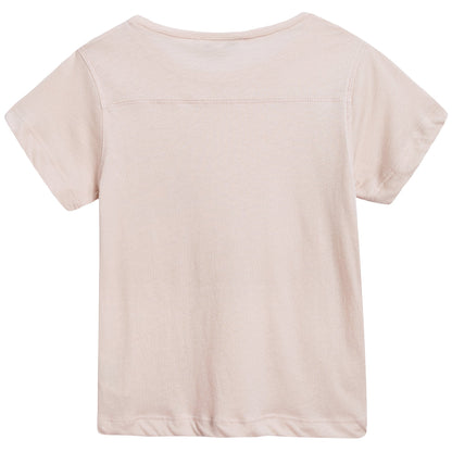 Girls Blush Pink Cotton Jersey T-shirt