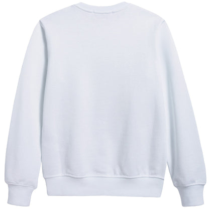 Boys White Cotton Sweatshirt