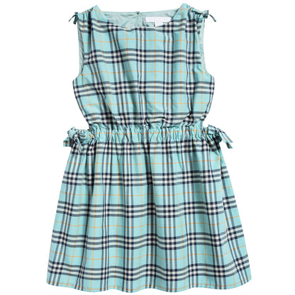 Girls Bright Aqua Cotton Dress