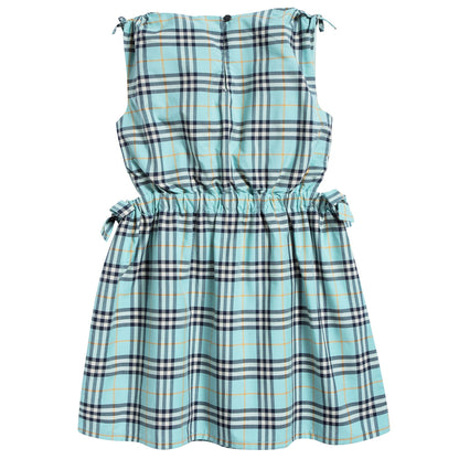 Girls Bright Aqua Cotton Dress