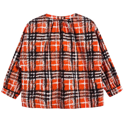 Girls Bright Red Cotton Blouse
