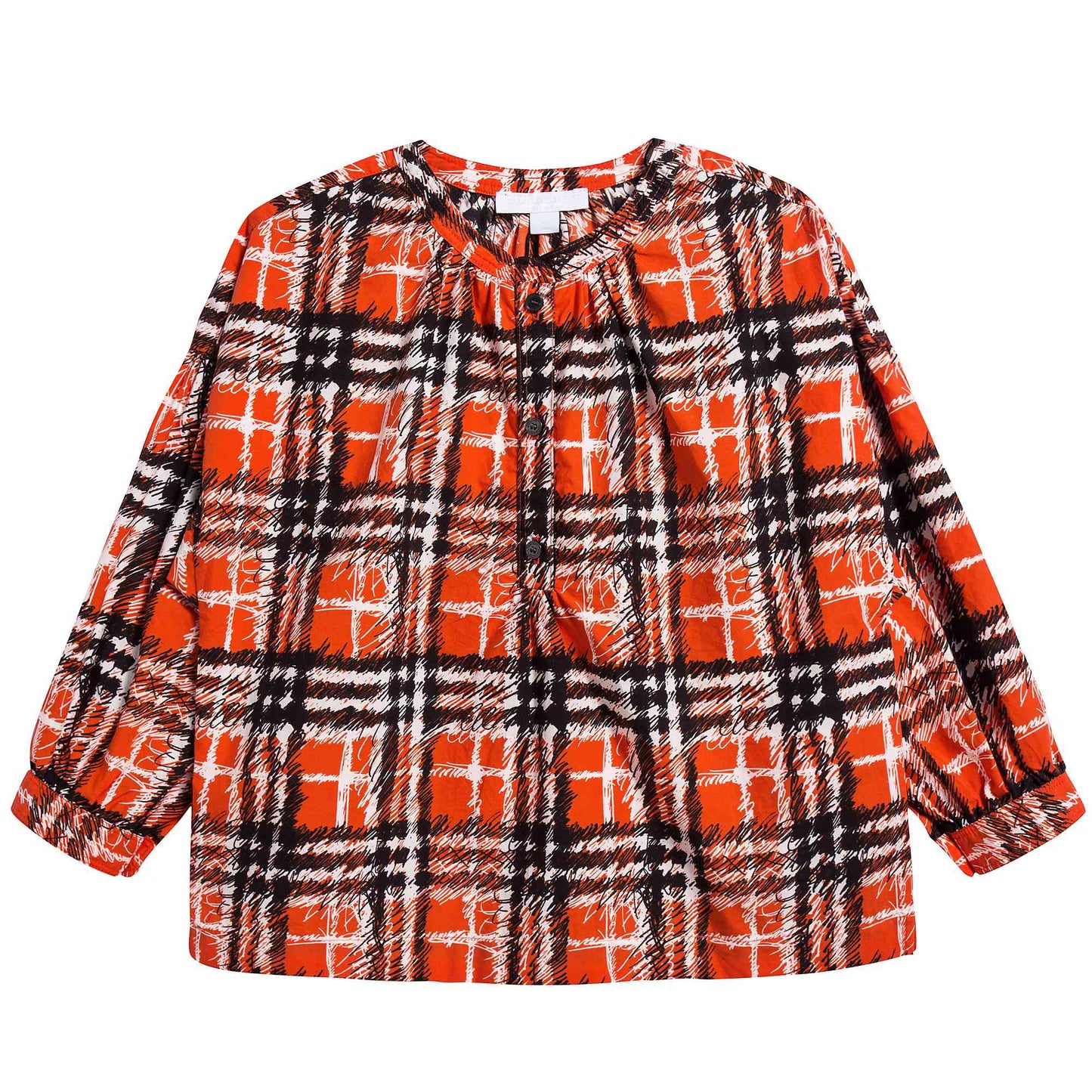 Girls Bright Red Cotton Blouse