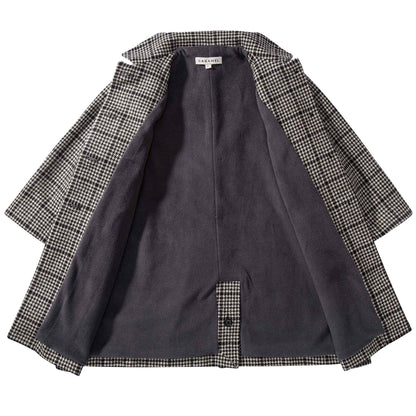 Baby  &  Girls  Black  Houndstooth   Wool  Coat