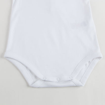 Baby White With Check Collar Babygrow