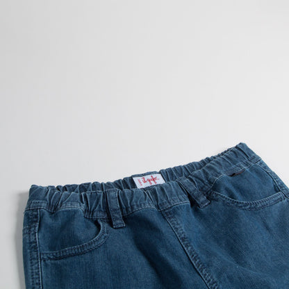 Girls Denim Blue Capri Pants Cotton Trouesrs