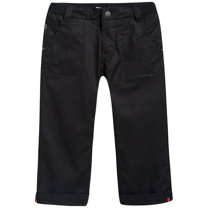Baby Boys Black Cotton Trousers