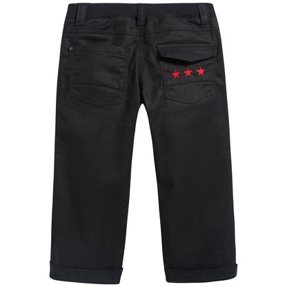 Baby Boys Black Cotton Trousers