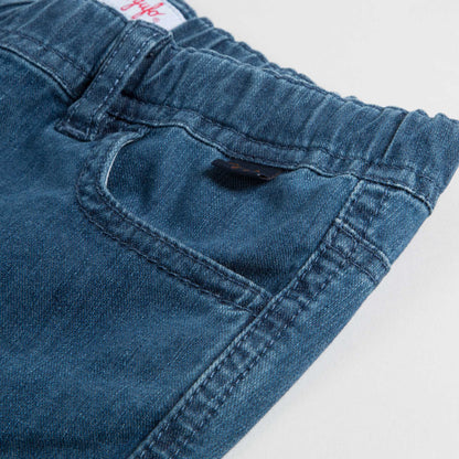 Girls Denim Blue Capri Pants Cotton Trouesrs