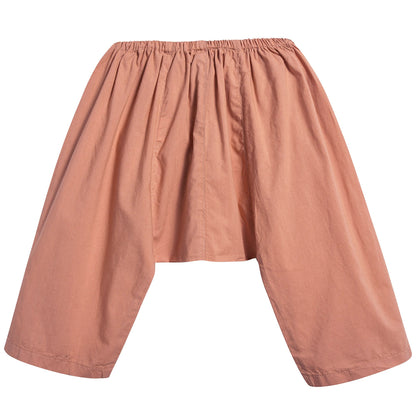 Baby Girls Peach Cotton Woven Trousers