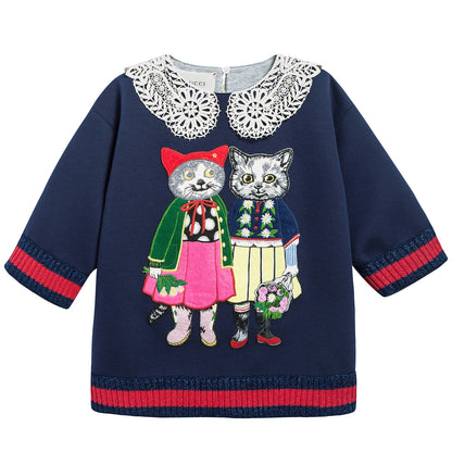 Girls Dark Indigo Neoprene Sweatshirt