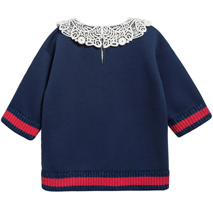 Girls Dark Indigo Neoprene Sweatshirt
