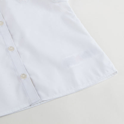 Baby Girls White Blouse with Check Cuffs