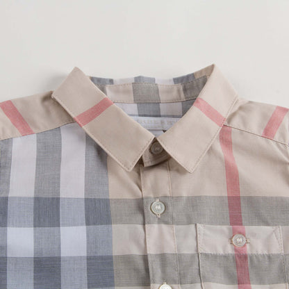 Baby Boys Beige Check Shirt