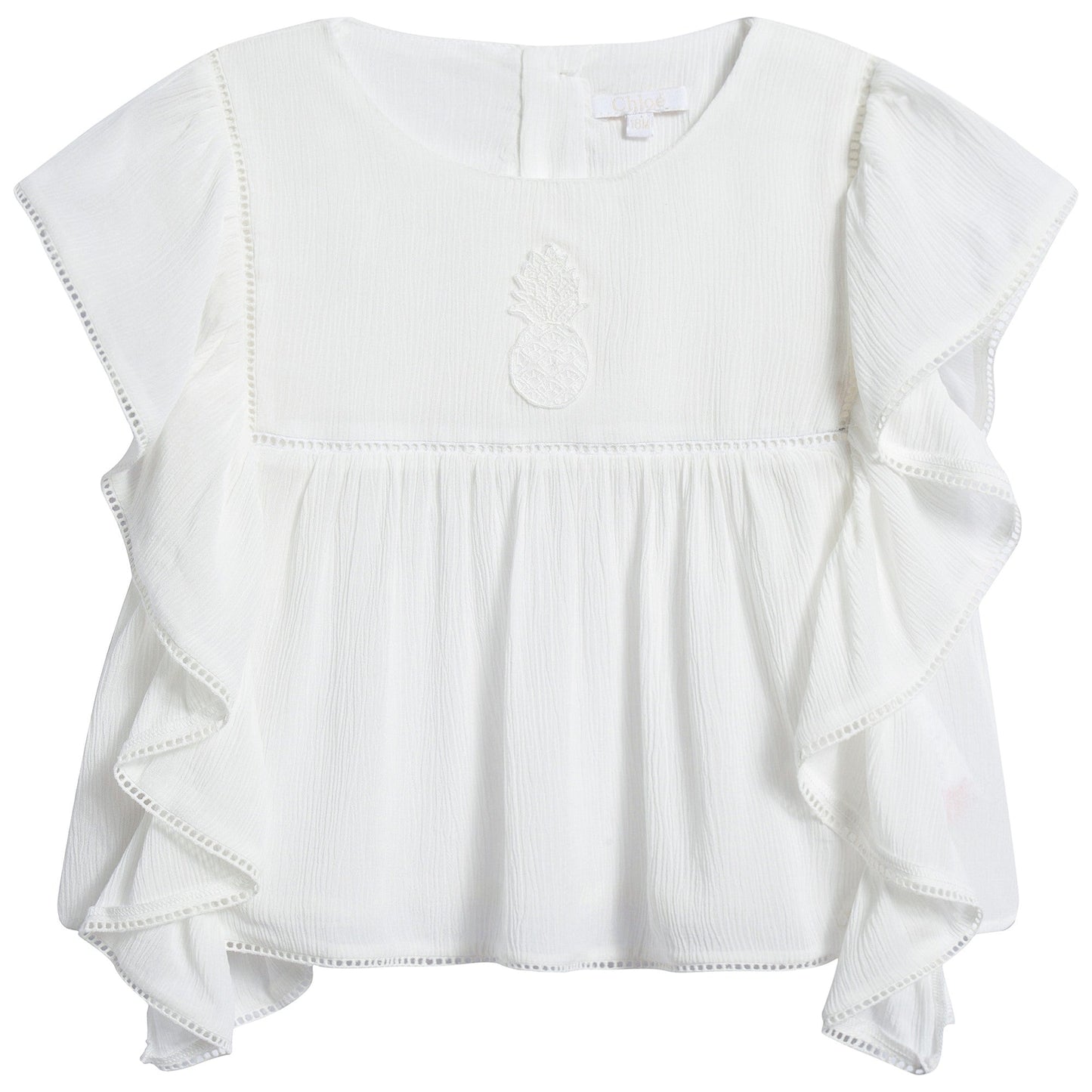 Baby Girls Off White Viscose Blouse