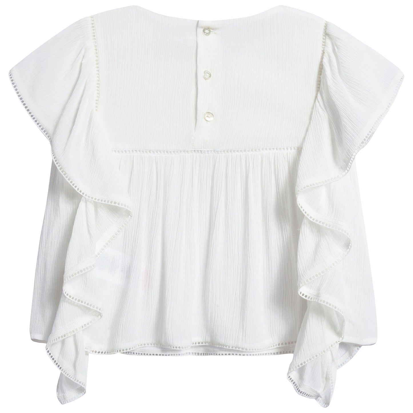 Baby Girls Off White Viscose Blouse