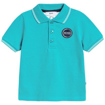 Baby Boys Blue Cotton Polo Shirt
