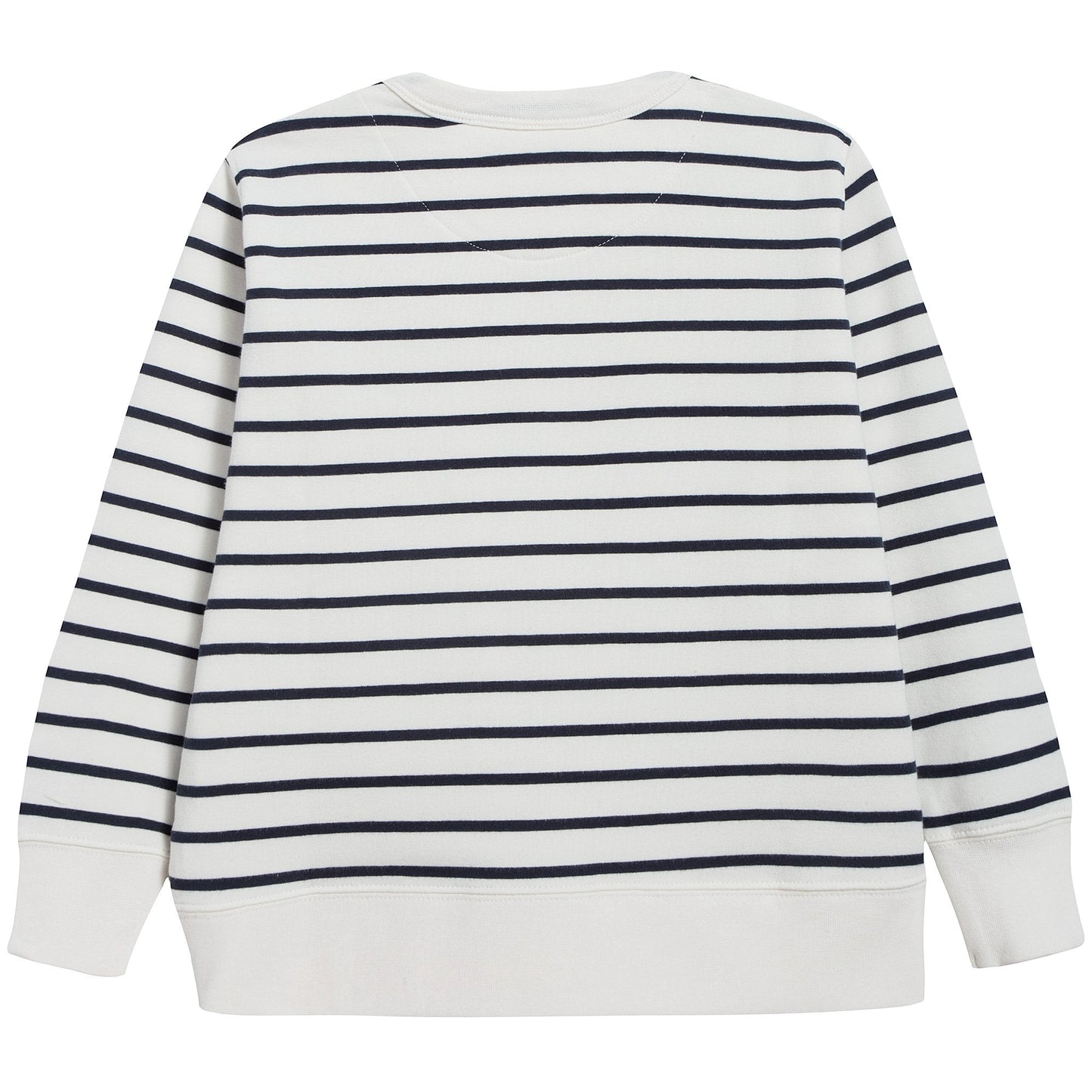 Girls Off White & Navy Small Stripes Sweatshirt