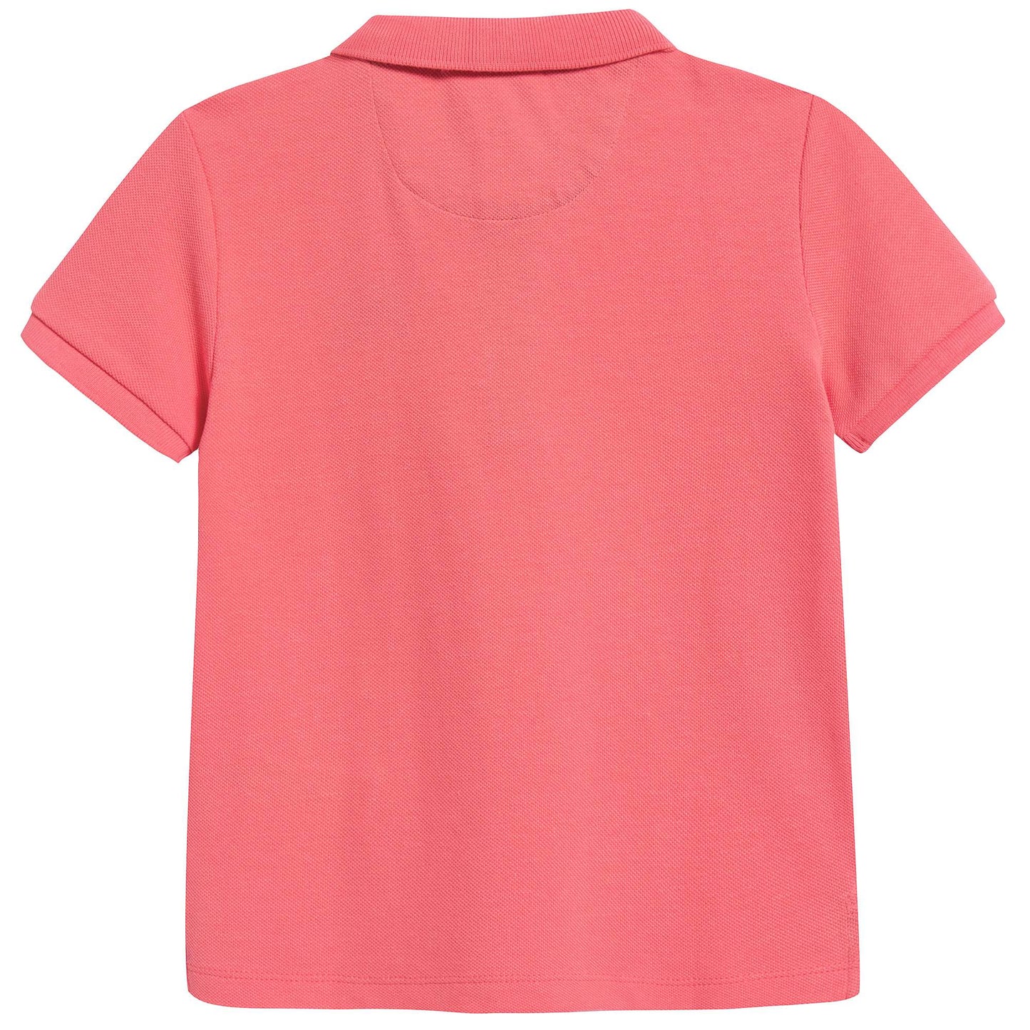 Boys Bright Coral Pink Cotton Polo Shirt