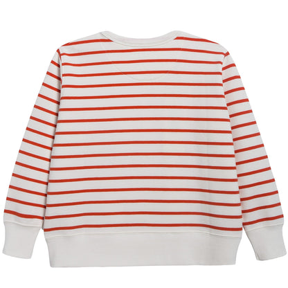 Girls Off White & Carmine Small Stripes Sweatshirt