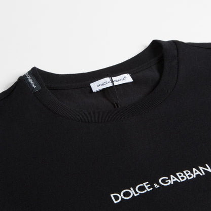 Boys & Girls Black Cotton T-shirt