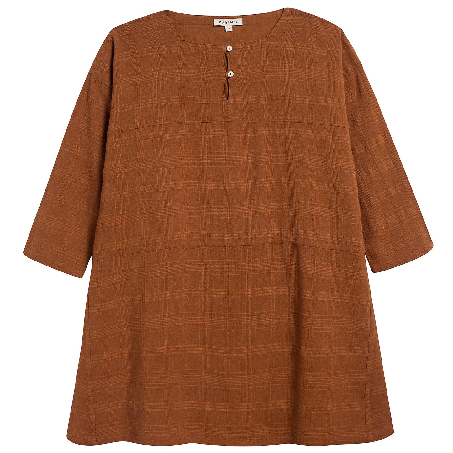 Girls Camel Cotton Woven Dress