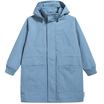 Girls Light Cerulean Blue Solid Jacket