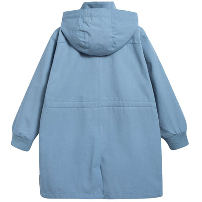 Girls Light Cerulean Blue Solid Jacket