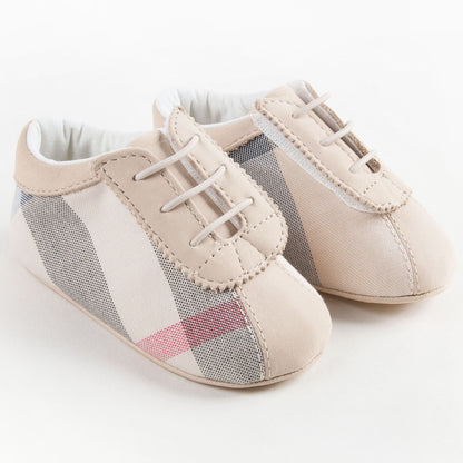 Baby Boys&Baby Girls Beige Check Pre-Walker Shoes