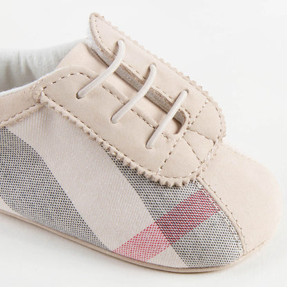 Baby Boys&Baby Girls Beige Check Pre-Walker Shoes
