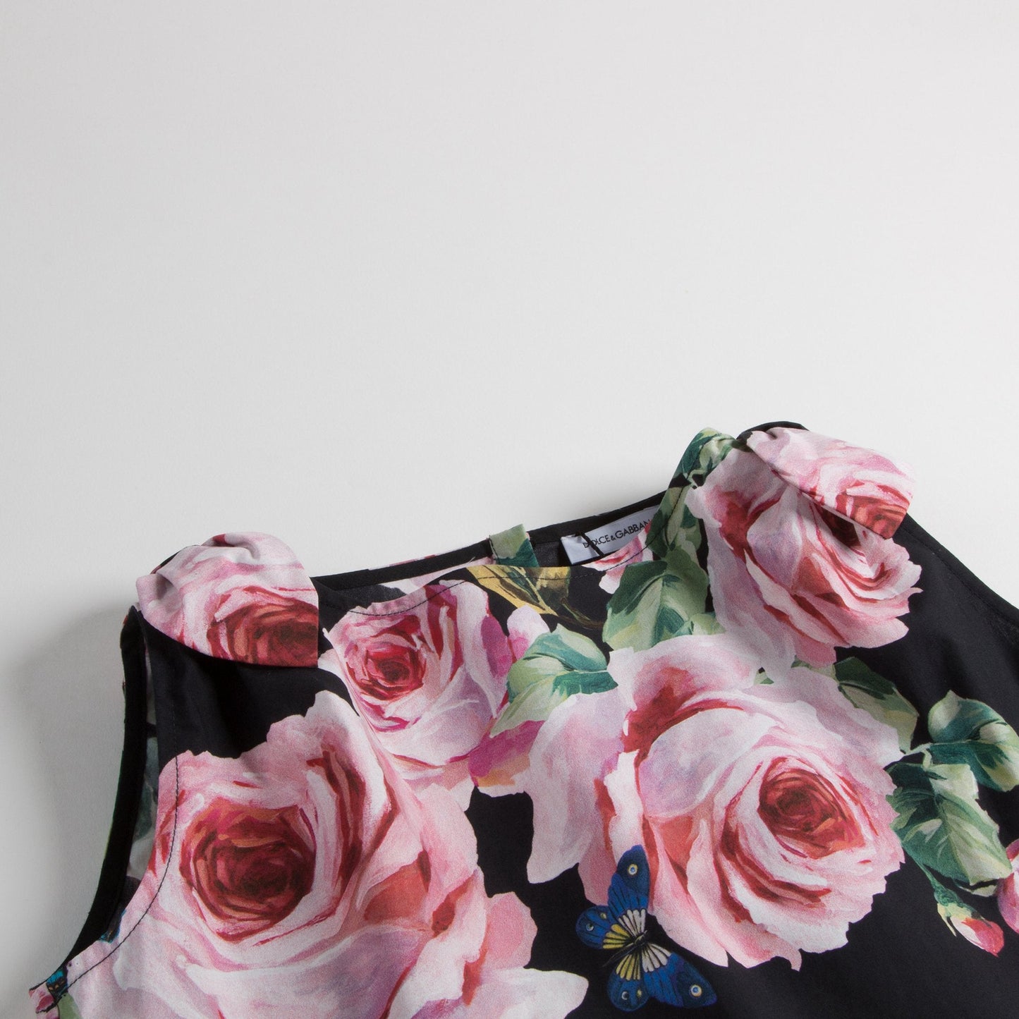 Girls Black Rose Cotton Top