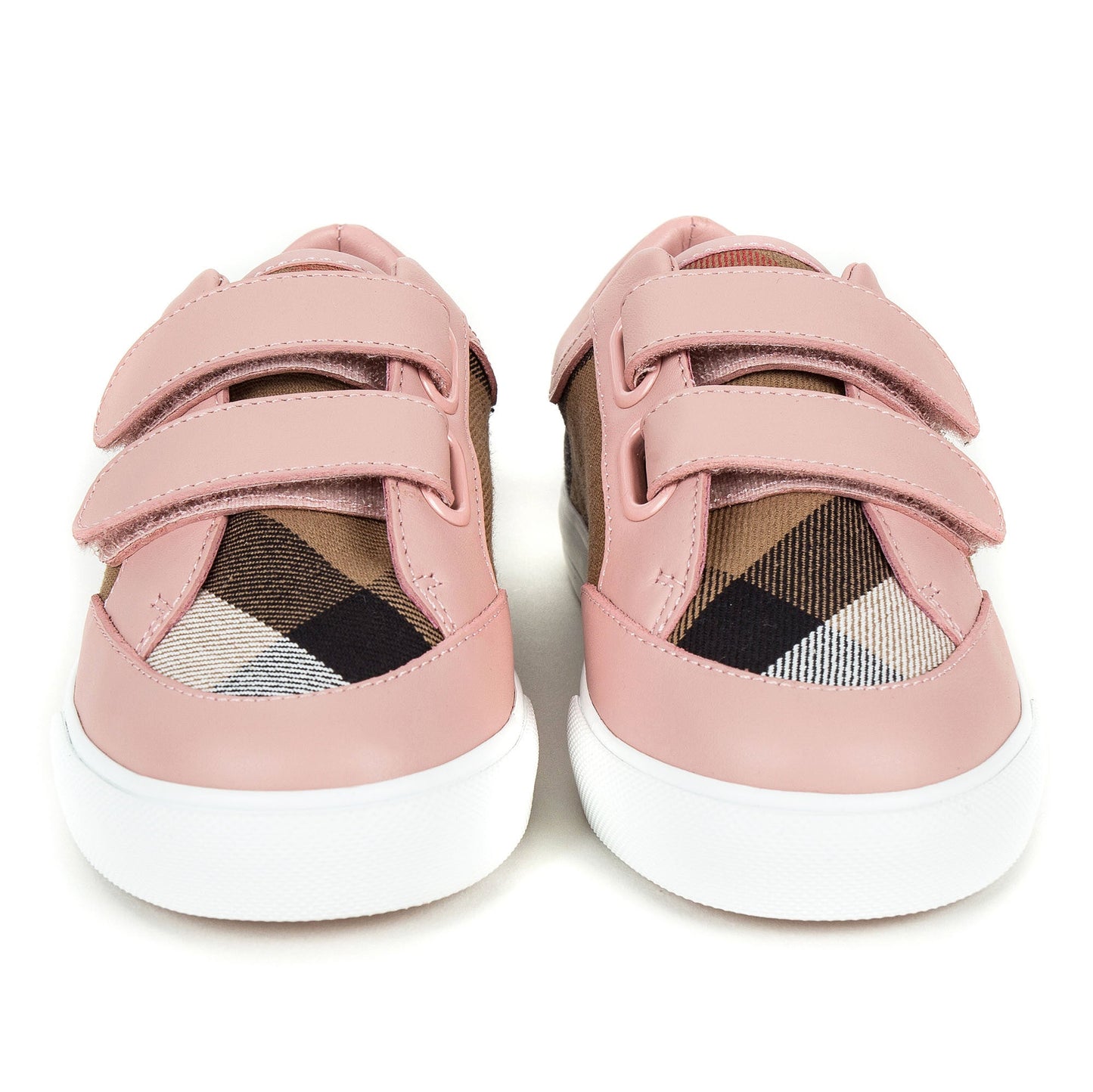 Girls Pink & Beige Check 'Mini Heacham' Trainers
