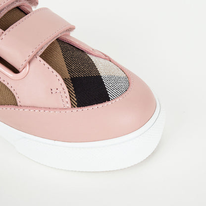 Girls Pink & Beige Check 'Mini Heacham' Trainers
