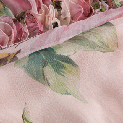 Girls Pink Rose Silk Chiffon Dress