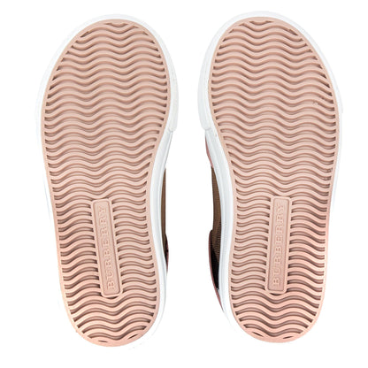 Girls Pink & Beige Check 'Mini Heacham' Trainers