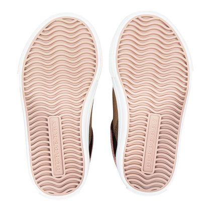Baby Girls Pink & Beige Check 'Mini Heacham' Trainers